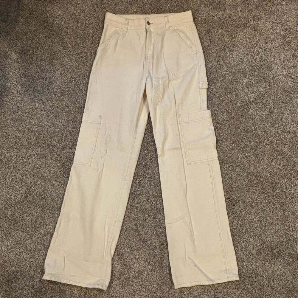 H&M Women Beige Utility Cargo Pants Size US 6
